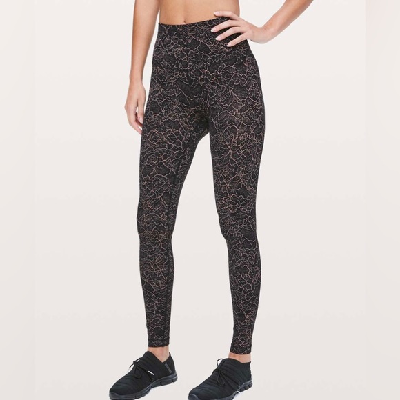 **SOLD**Lululemon Align Full Length 28” Lacescape Spanish Rose Black - Picture 4 of 11